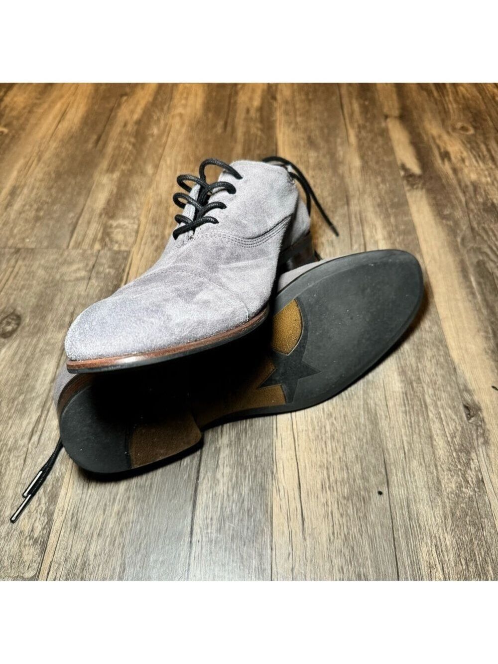 John Varvatos suede gray lace up shoes SZ 9.5
